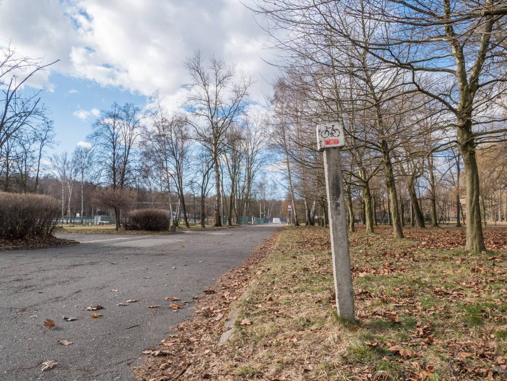 Czerwony szlak rowerowy nr 110 w Mysłowicach